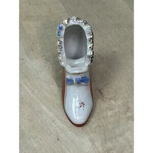 Miniature Shoe Figurine Porcelain‎ Floral Detail Vintage Japan